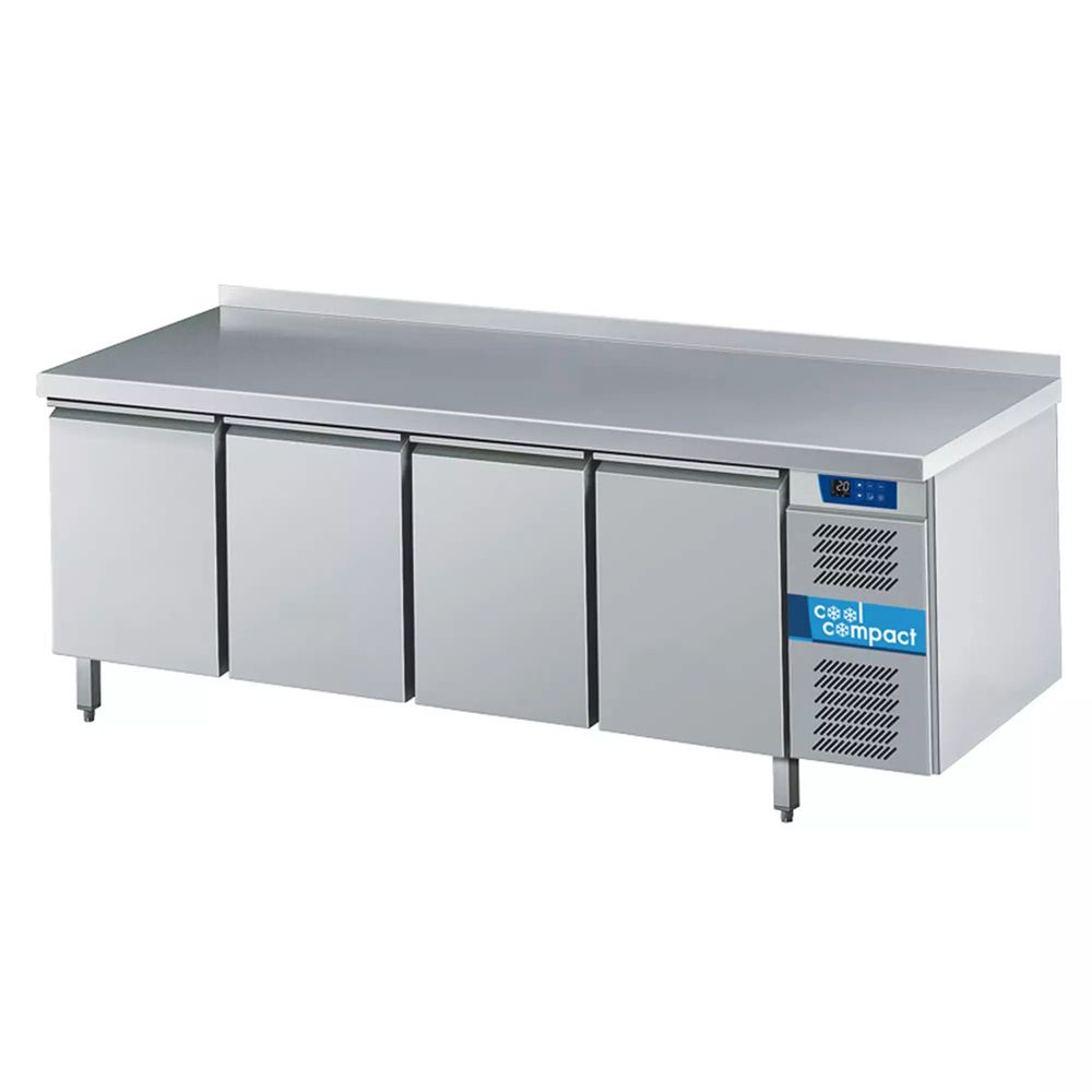 Edelstahl-Kühltheke mit vier Türen für Gastronomie